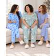 thumbnail image 5 of DreamFish Women's Pajama Set 2 Piece Sleepwear Henley Neck Short Sleeve Top and Long Pants with Pockets, 5 of 6
