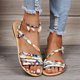 thumbnail image 5 of Sandalias planas romanas con estampado de flores de leopardo minimalistas a la moda para mujer Wmkox8yii  shjk7384, 5 of 9