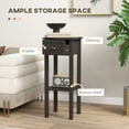 thumbnail image 5 of HOMCOM 2-Tier Side Table with Drawer, Narrow End Table with Bottom Shelf, for Living Room, Coffee, 5 of 9