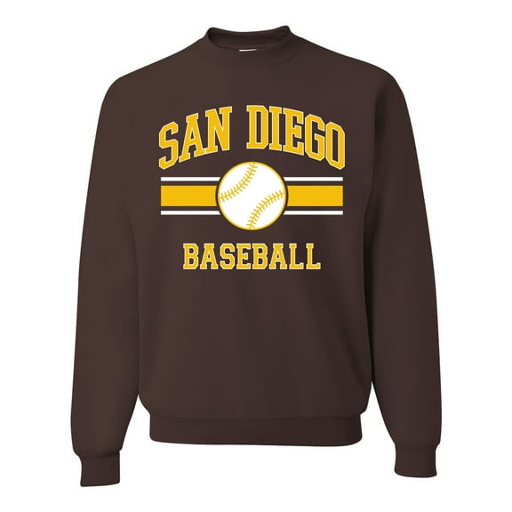 Wild Bobby City of San Diego Baseball Fantasy Fan Sports Unisex Crewneck Sweatshirt, Brown, Small