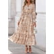 thumbnail image 2 of Vestido Maxi Floral de Mujer PRETTYGARDEN Manga Larga Cuello en V Talla L, 2 of 8