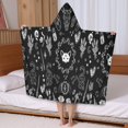 thumbnail image 5 of Black Gothic Skull Cat Pattern Hooded Bath Towel，50"x30" for Ages 3 To 12 Kids, Quick Dry Lightweight Soft Microfiber Hood Beach Towel Cover Up for Kids, 5 of 7