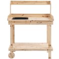 thumbnail image 2 of CHEERFUN Wooden Garden Potting Bench with Shelves and Storage for Plants, Outdoor Workspace Table, 2 of 7