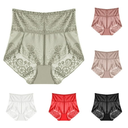 AXXD Ladies Underwear Panties High Waisted Sexy Lace Silk Butt Lifting Ultra-Thin Breathable Mesh Control New Arrival