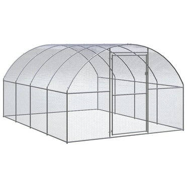 vidaXL Outdoor Chicken Coop 9.8'x13.1'x6.6' Galvanized Steel