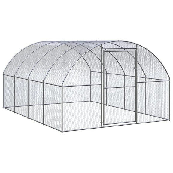 vidaXL Outdoor Chicken Coop 9.8'x13.1'x6.6' Galvanized Steel