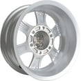 thumbnail image 3 of Taskmaster Components 15" x 5" 5 on 4.5 - 3.19 Viking Series Gloss Silver Aluminum Trailer Wheel with Cap - CB - 2150 LB Load Carrying Capacity - 0 Offset-Trailer Use Only, 3 of 3