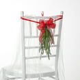 thumbnail image 2 of CuiLiyq Christmas Chair Back Floral Decor, Artificial Flower Swag with Red Bowtie Berries Jingle Bells, for Winter Wedding Aisle Flowers Decorations, 2 of 6