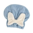thumbnail image 2 of Hair Drying Towel Cap Hair Turban Wrap Gift Accessories Bathroom Hair Towel Super Absorbent Bath Towel Hair Dry Hat Cap for Curly Wet Hair Blue, 2 of 8
