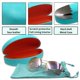 thumbnail image 3 of Estuche para Gafas de Sol MyEyeglassCase XL para Monturas Curvas en Color Azul Verdoso, 3 of 8
