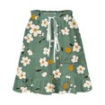thumbnail image 4 of Skirts for Women Elastic High Waist Drawstring Skirts Summer Casual Floral Print Tiered Pleated Mini Skirt, 4 of 5