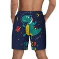 thumbnail image 4 of Uemuo Dinosau Space Explorer Pattern Mens Swim Trunks Quick Dry Board Shorts with Mesh Lining, Stretch Beach Shorts Quick Dry No-Chafing Board Shorts-Small, 4 of 9