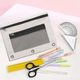 thumbnail image 2 of 12PCS Gray Three-Hole Pencil Case Oxford Cloth Single Zipper Binder Pouch with Transparent Compartment for Campus Office Virelaxpo, 2 of 5