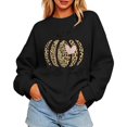 thumbnail image 3 of GYUJNB Womens Hello Fall Leopard Pumpkin Graphic Sweatshirt Crew Neck Oversized Long Sleeve Pullover Fall Thanksgiving Top,L, 3 of 6