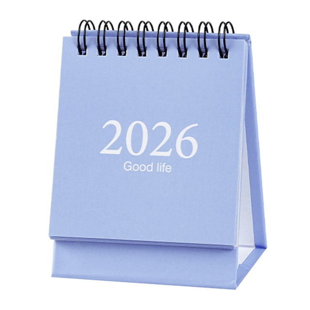 Mini calendario de escritorio 2026 con pegatinas Ritual Life Planner Calendario de escritorio portátil con tapa abatible para el hogar, la oficina y la escuela