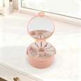 thumbnail image 4 of Unique Bargains Elegant Round Multi-Function Jewelry Box Organizer Coral Pink, 4 of 5