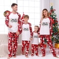 thumbnail image 5 of Meichang Christmas Family Pajamas Matching Set Long Sleeve Letters Print Top with Plaid Pants Sleepwear 2 Piece Holiday Xmas PJs, 5 of 10