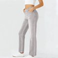 thumbnail image 6 of Goodtrade8 Women's Fashion Solid Color Elastic Waist Pockets Length Pants False Jeans, 6 of 7