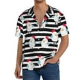 thumbnail image 3 of Xecao offers the Cute Chicken for Men's Casual Short-sleeved Shirt, a button-up collared shirt with a pocket, perfect for beach vacations and yacht travel in the X-Large size., 3 of 7