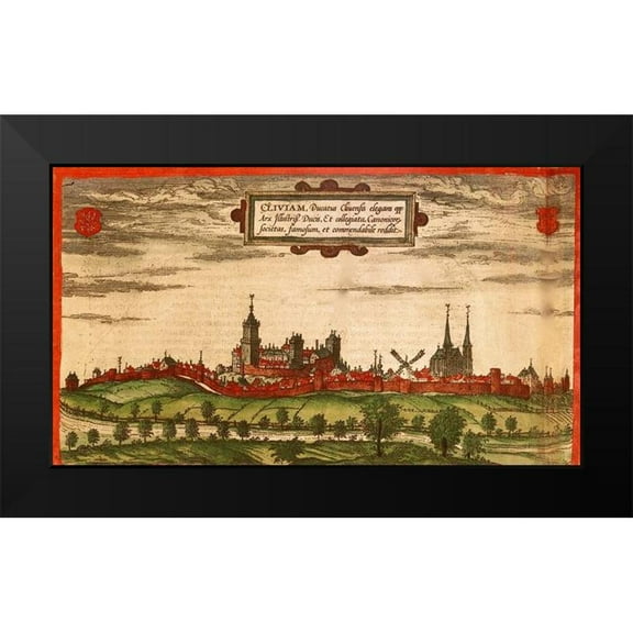 Hogenberg, Braun 14x10 Black Modern Framed Museum Art Print Titled - Kleve Germany