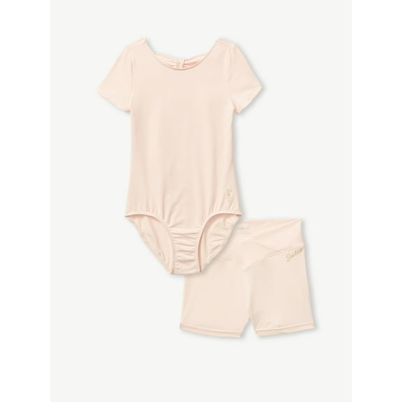 Justice Girls Cap Sleeve Leotard and Dance Short, Sizes XS-XL