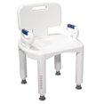 thumbnail image 1 of Premium Series Bath Bench with Back and Arms Plastic - White, 1 of 1