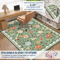 thumbnail image 4 of Hasoo Large 10' x 13' Washable Indoor Bedroom Carpet Modern Farmhouse Floral Area Rug for Living Room, Green, 4 of 6