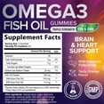thumbnail image 4 of Omega 3 Gummies - 3X Strength Omega 3 Fish Oil - High Absorption Fish Oil Gummy Supplement with DHA & EPA - Heart Health Support - Joint & Brain Support for Adults - Tasty Orange Flavor - 120 Gummies, 4 of 10