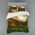 thumbnail image 2 of Ambesonne Landscape Bedding Set 3 Pcs, Valley with Full Moon, Twin, Fern Green Cinnamon, 2 of 3