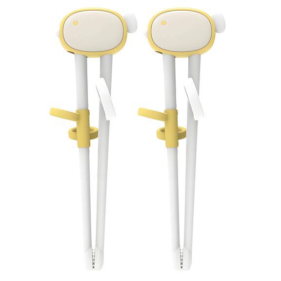FACEGA 2Pcs Kids Chopsticks,Simple Food Gripping Reusable Chopsticks,Helps Practice Chopstick Skills Chopsticks for Kids,Yellow