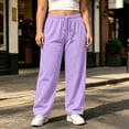 thumbnail image 6 of MYAOYINo Boundaries Womens Wide Leg Sweatpants Elastic Drawstring Waist Casual Lounge Pants, 6 of 8