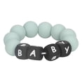 thumbnail image 4 of Pulsera de silicona con cuentas para bebé, con letras de colores, para la dentición de bebés y niños pequeños, color verde claro, 4 of 14