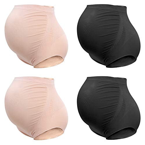 Rnxrbb Womens 4 Pack Maternity Underwear Seamless Over Bump High Waist Pregnancy Panties Plus Size