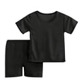thumbnail image 1 of fatyb Garçons Filles Été Ensembles 2 Pcs T-Shirts à Manches Courtes Col Rond Shorts Ensembles de Shorts Décontractés pour Enfants, 1 of 6
