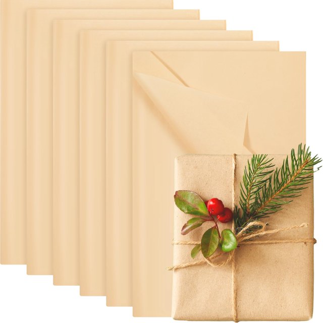Papel de seda, papel kraft navideño, 38 cm x 50 cm, 500 hojas