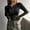 *Black, variant on ClodeEU Women's Long Sleeve Round Neck Pullover Top with Button ,Solid Color Casual Slim Fit T Shirt Black,Womens Plus L
