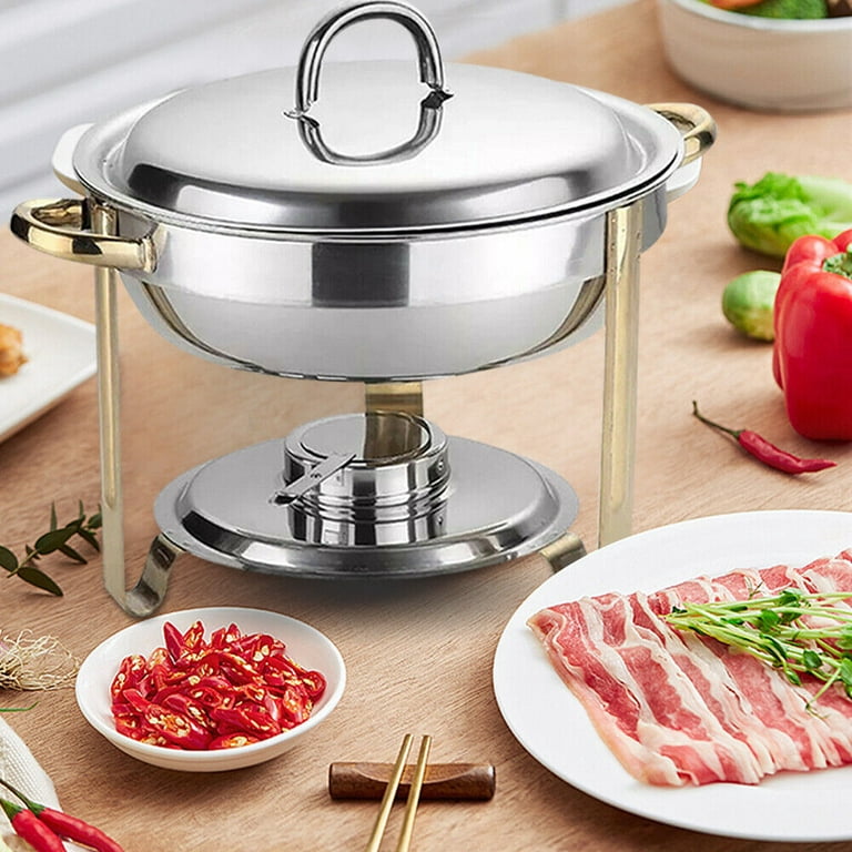 4L Round Buffet Chafing Dish Stainless Steel 4L Food Container Food Warmer  Catering Buffet Food Warmer Container w/Lid