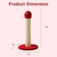 thumbnail image 4 of HEYNEMO 22" Cat Scratching Post, Sisal Cat Scratcher with Interactive Hanging Toy, Monster Scratch Pole for Indoor Cats, Cute Cat Scratch Post for Kittens & Large Cats, Red, 4 of 8