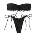 thumbnail image 4 of CEHVOM Ladies Tube Top Split Bikini With Chest Pad Without Underwire, 4 of 5