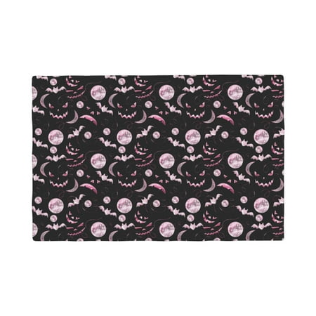 

Table Placemats Set of 4 - halloween hat ghost 12x18 In Faux Linen Double Heat Resistant Place Mats Cloth Indoor/Outdoor Placemats Washable Table Mats for Dining Kitchen Party