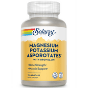 Solaray Magnesium and Potassium Asporotates w/ Bromelain | Healthy Electrolyte, Muscle, Heart & Cellular Support | 60 Servings | 120 VegCaps