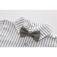 thumbnail image 4 of Bearichfupo Toddler Kids Child Infant Newborn Baby Boys Gentleman Long Sleeve Striped Bowknot Shirt Tops Solid Pant Trousers With Vest Outfits Set 3PCS Clothes,2 Piece Set,Sizes 18-24M, 4 of 6