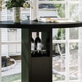 thumbnail image 7 of New 31.5" Round Bar Table & 2 Stools Set, Black Wooden/Metal with Footrest, 7 of 7