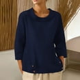 thumbnail image 4 of Womens Clothing Kelon Ladies Tops and Blouses Long Sleeve Crewneck Button Boho Tops Summer Outfits 2026 Fashion Clothing Blouses, S, 4 of 5