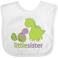thumbnail image 3 of Inktastic Little Sister Purple Girls Baby Bib, 3 of 4