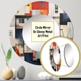 thumbnail image 3 of Designart "Abstract Harlem Renaissance Cityscape" Bâtiments de la Ville Miroir Rond Ensemble de 3 - Ensemble de Miroir Mural Industriel Multicolore pour Salon, 3 of 5