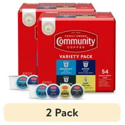 (2 pack) Community Coffee Breakfast, Signature, House, & Café Special Variety Pack Pods for Keurig K-Cups 54 Ct