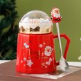 thumbnail image 3 of Toystoory Taza de cerámica resistente al calor con tapa de cúpula arqueada, tazas de Navidad de aplicación amplia para té y café Teteras rojo, 3 of 6