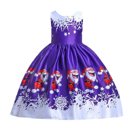 

EHTMSAK Infant Baby Toddler Child Children Kids Dresses for Girls Christmas Sundress Sleeveless Summer Dress Purple 3Y-9Y 150