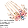thumbnail image 4 of Visland Rhinestone Hair Comb, Fashion Flower Faux Crystal Shiny Alloy Five-tooth Design Hair Side Comb Insert Comb Hair Accessories for Women/Bride, 4 of 6